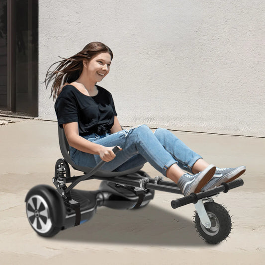 Adjustable Hoverboard Seat Attachment with Dual Shock Absorbers
