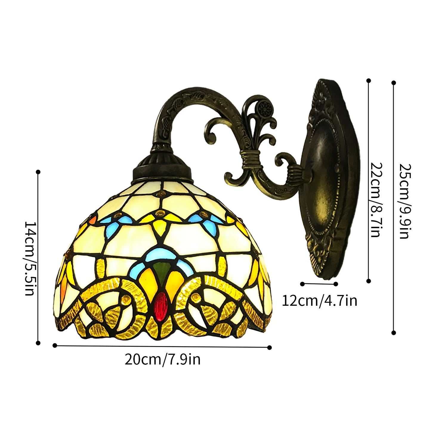 Tiffany Wall Lamp Wall Light Indoor Vintage Wall Lamp Vintage Lamp Retro