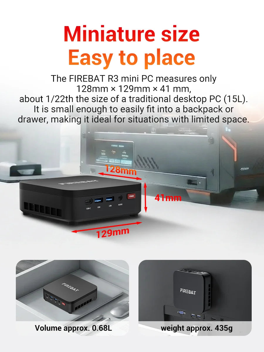 Firebat R3 Mini PC AMD Ryzen7 7730U Ryzen5 7430U Ryzen3 4300U