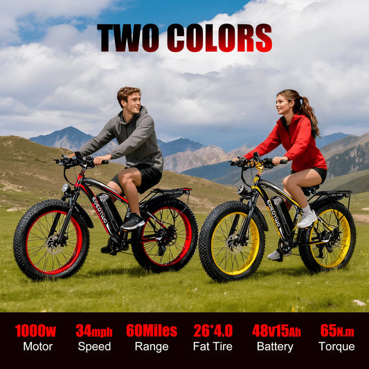EOEOTWO 1500W Fat Tire Electric Bike for Adults