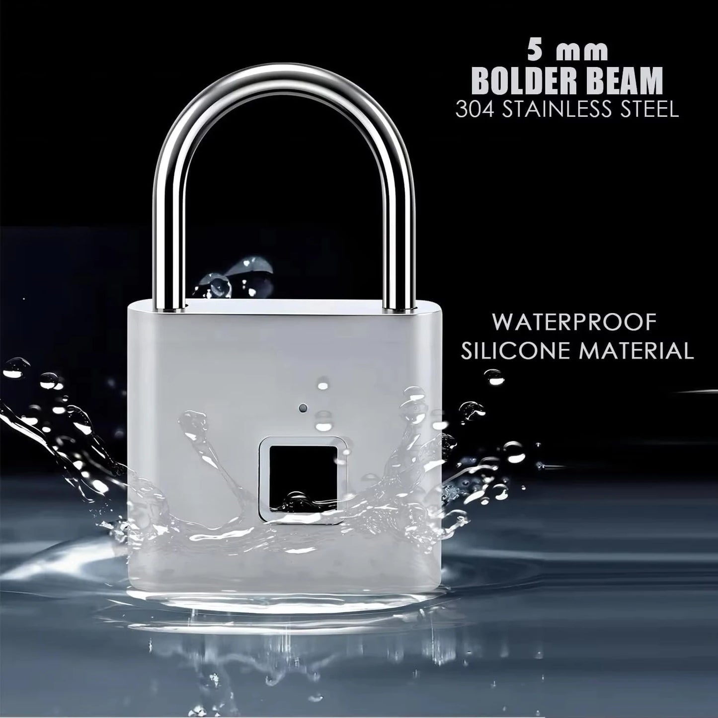 P2 fingerprint padlock, built-in rechargeable battery