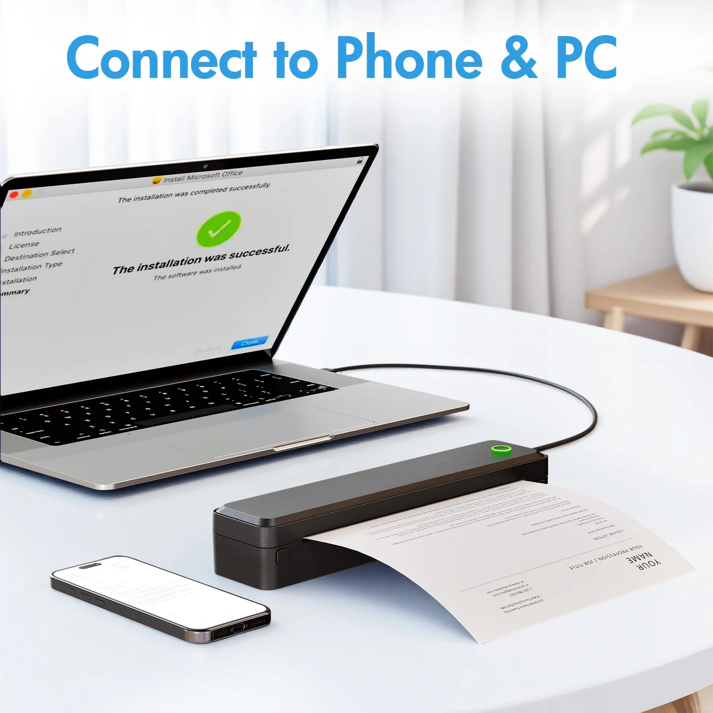 Portable Printers Wireless Inkless Thermal