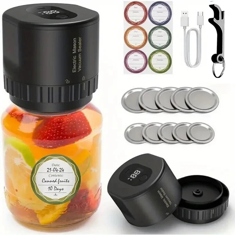 Electric Mason Jar Vacuum Sealer Kit - Automatic Vacuum Sealer