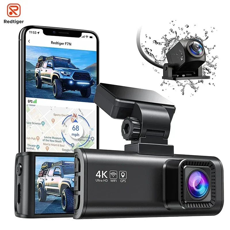 REDTIGER F7N Dash Camera Front and Rear 4k Dash Cam