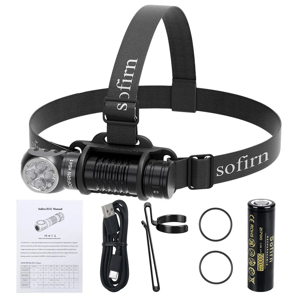 SOFIRN HS41 Headlamp 4000lm 21700 USB C Rechargeable