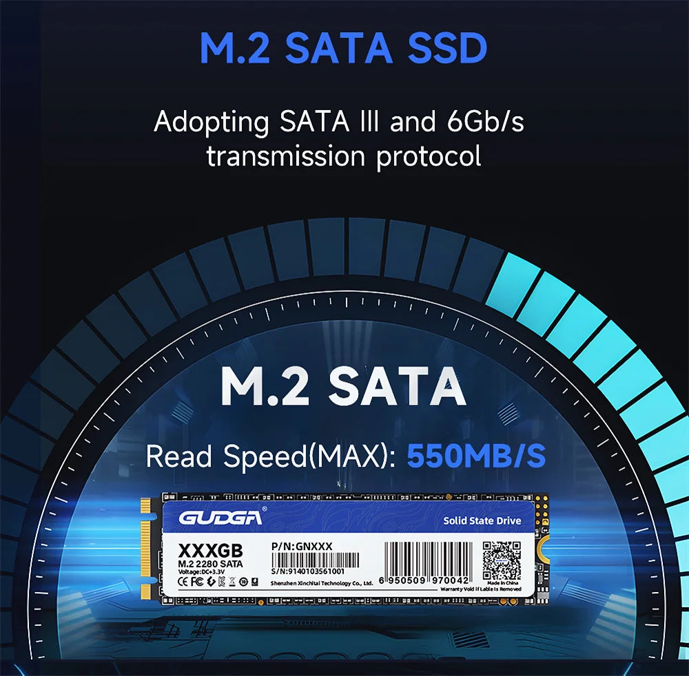 GUDGA M2 NGFF SSD SATA 128GB 256GB 512GB 1TB