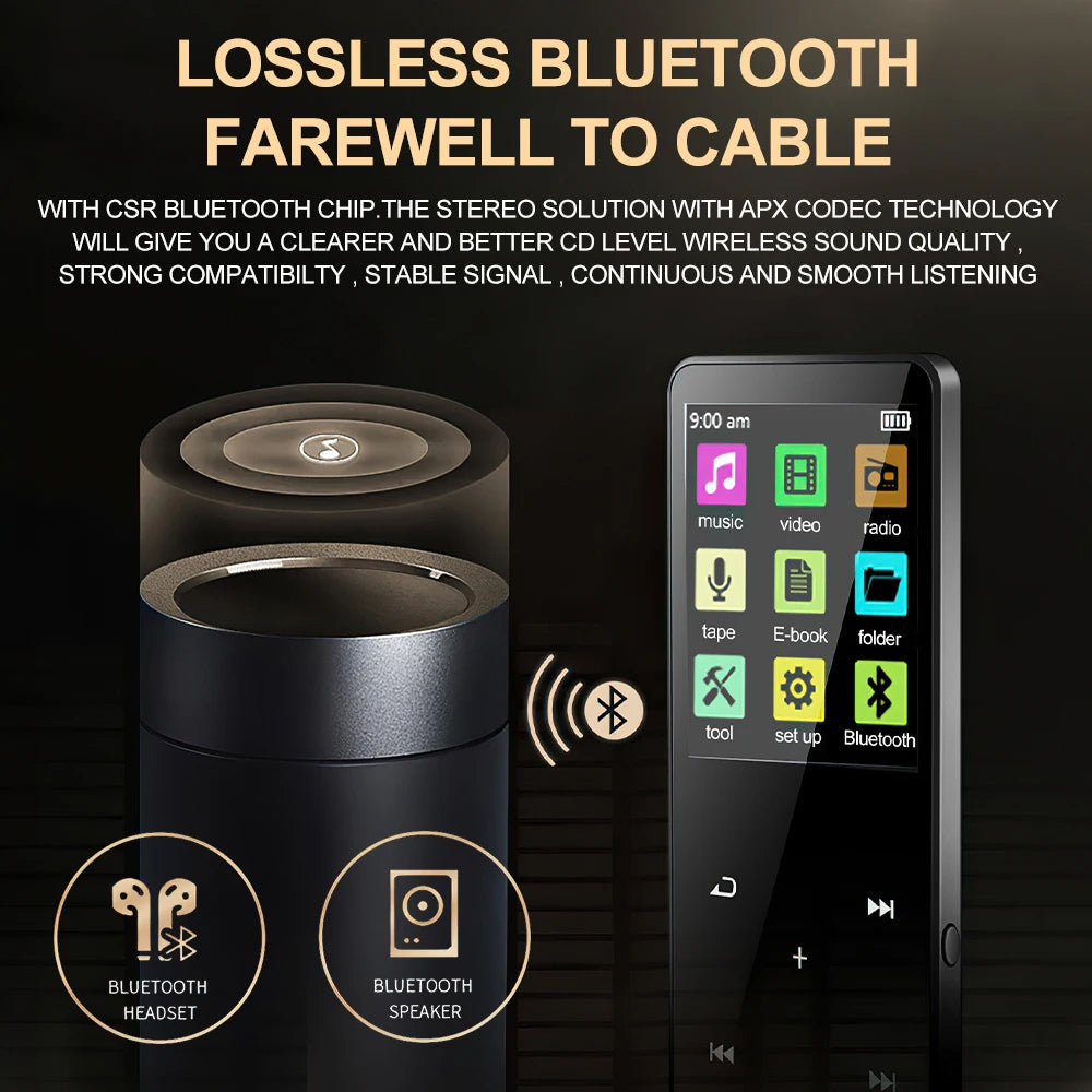 Bluetooth MP3 MP4 Music Player 1.8 Inch LCD Screen Portable Audio