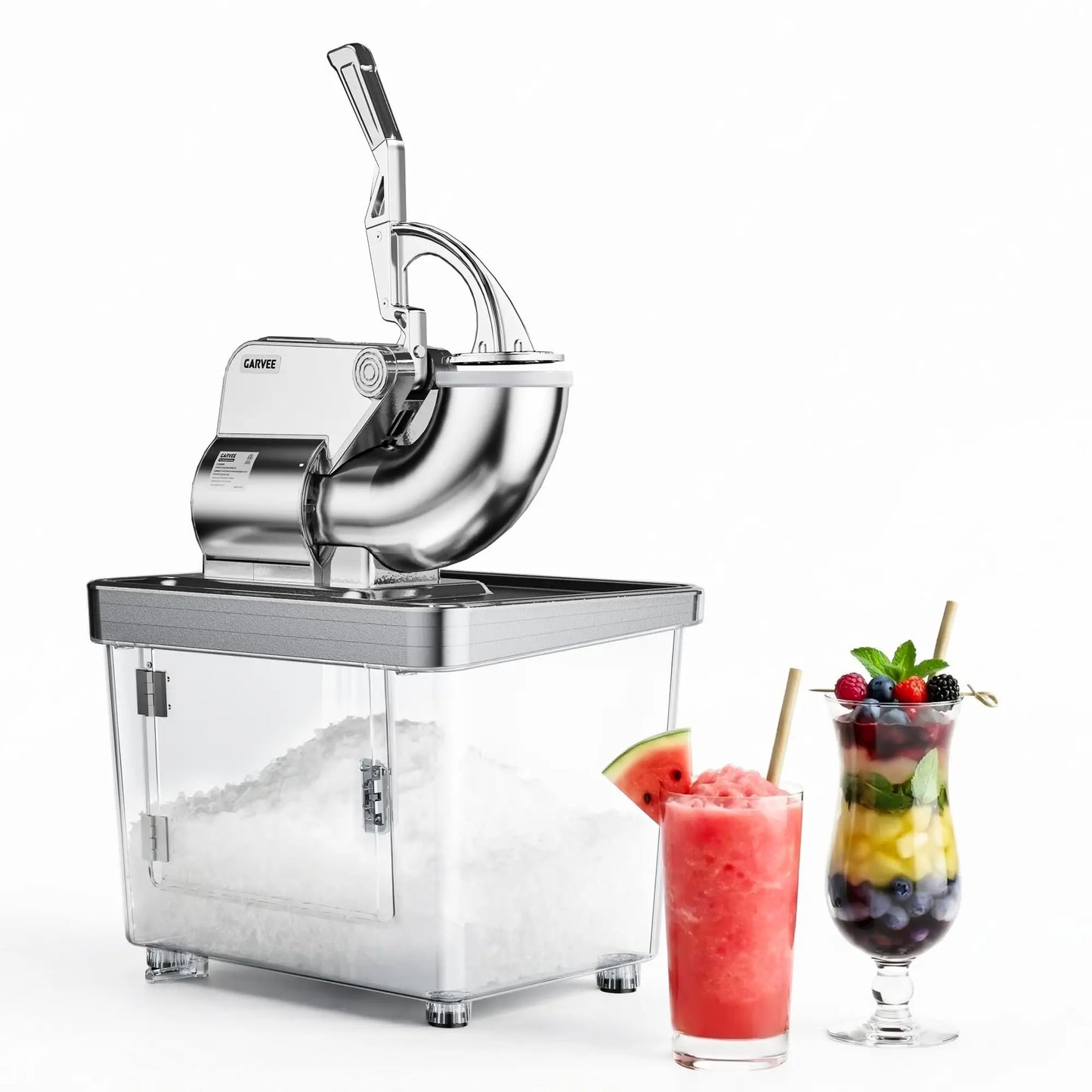 GARVEE 750LBS/H Commercial Ice Shaver Crusher, 4 Stainless Steel Blades