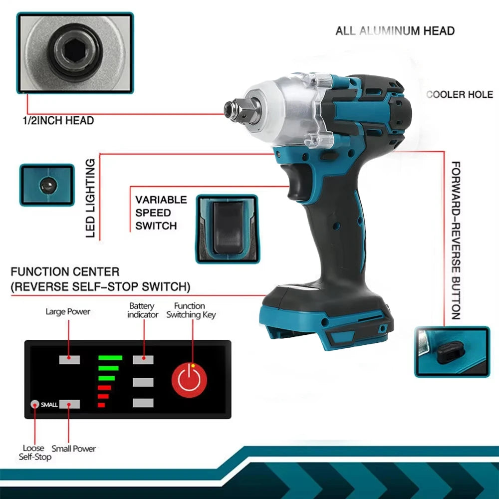 Magnitt 1/2"  520NM Brushless Cordless Electric Impact Wrench