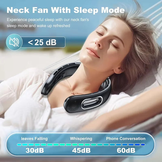 Bladeless Neck Fan, USB Rechargeable 4 Speeds