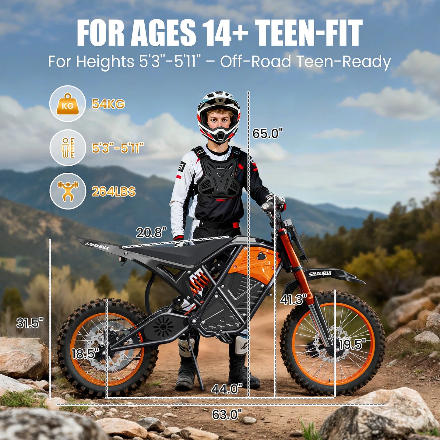 Spacewalk Electric Dirt Bike for Adults