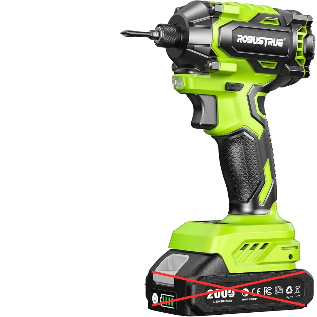 Robustrue Electric Screwdriver 21V 1/4" Hex Cordless Impact Drive
