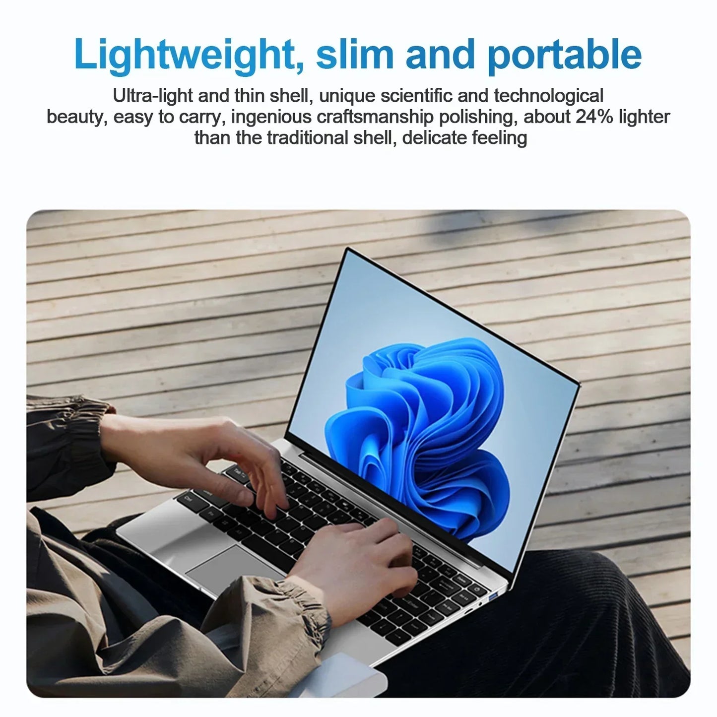 14.1" Laptop Computer Windows 11 Pro Intel Atom A3950 Notebook PC