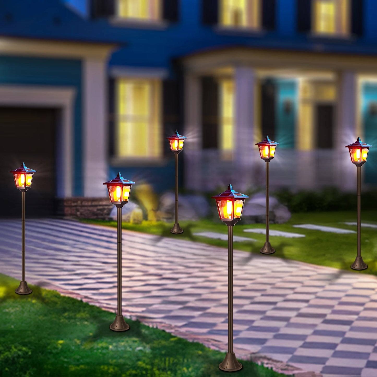 2 pack 40 Inches Mini Solar Torches Flame, Solar Torch Lights