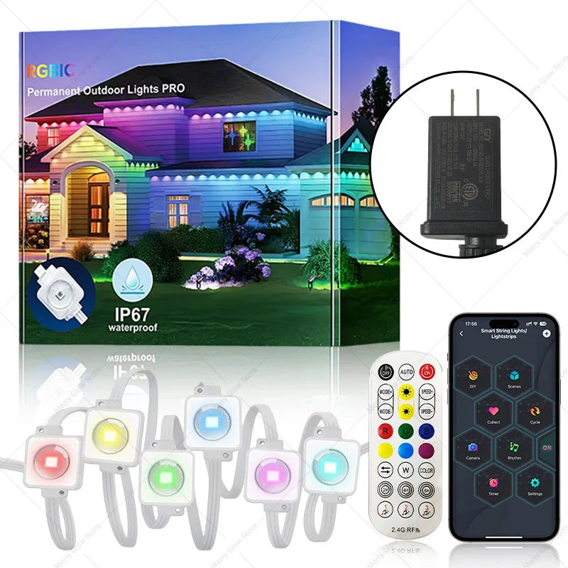 MIMIRGB 150FT 90LEDs Permanent Outdoor Eaves Lights