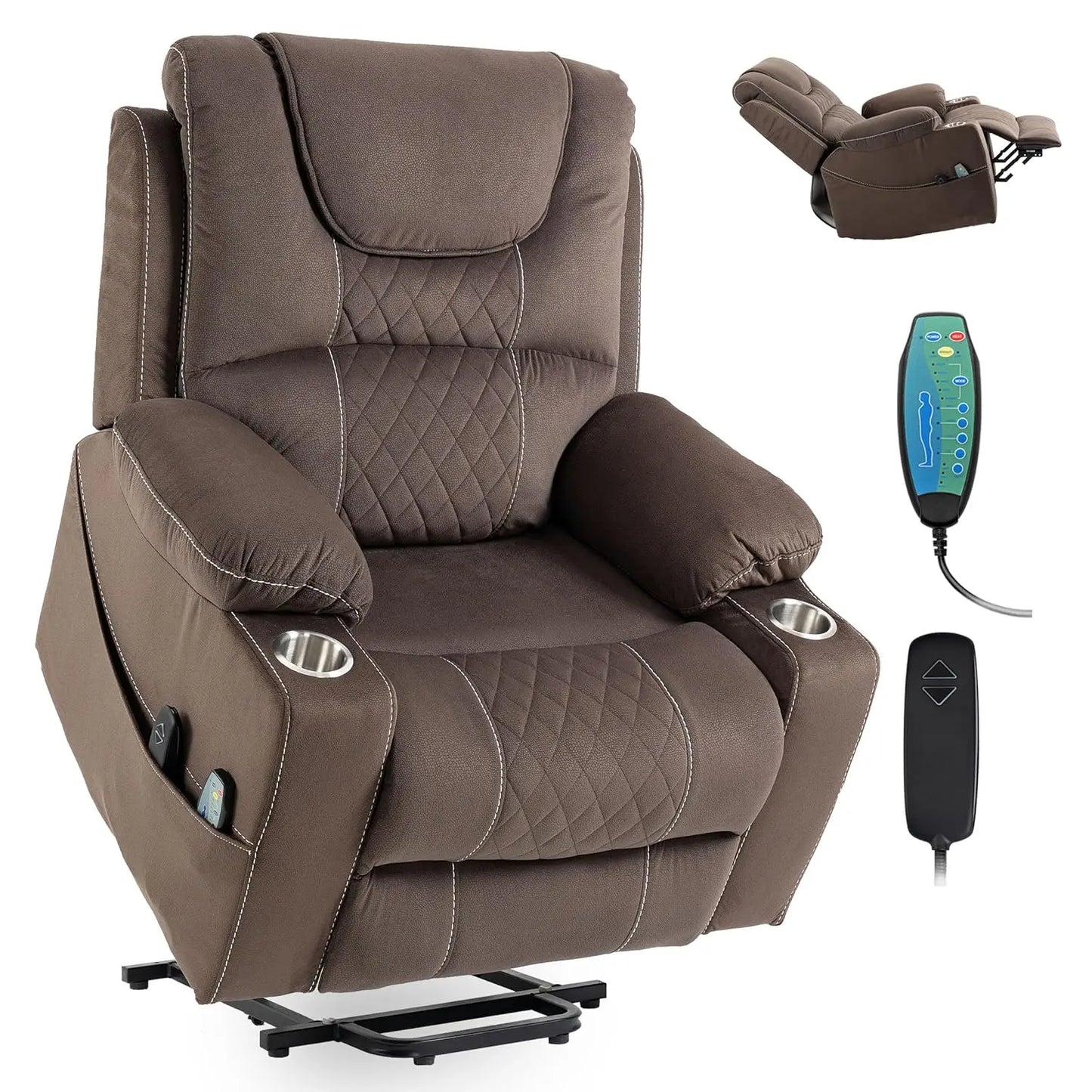Large Power Lay Flat Lift Chair Oversized Recliner