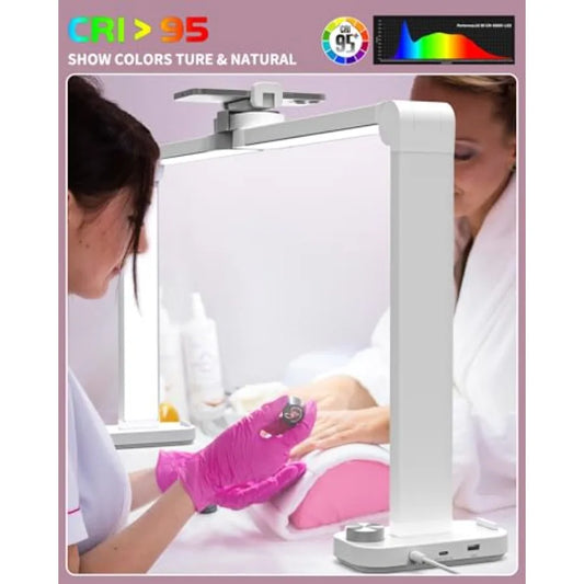 Nail Desk Lamp for Nail Tech, Foldable 34in