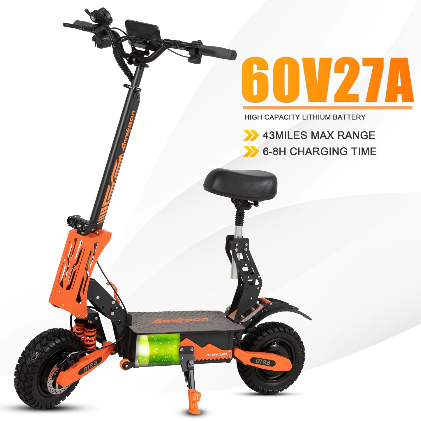 Arwibon Adult Electric Scooter Dual Motor