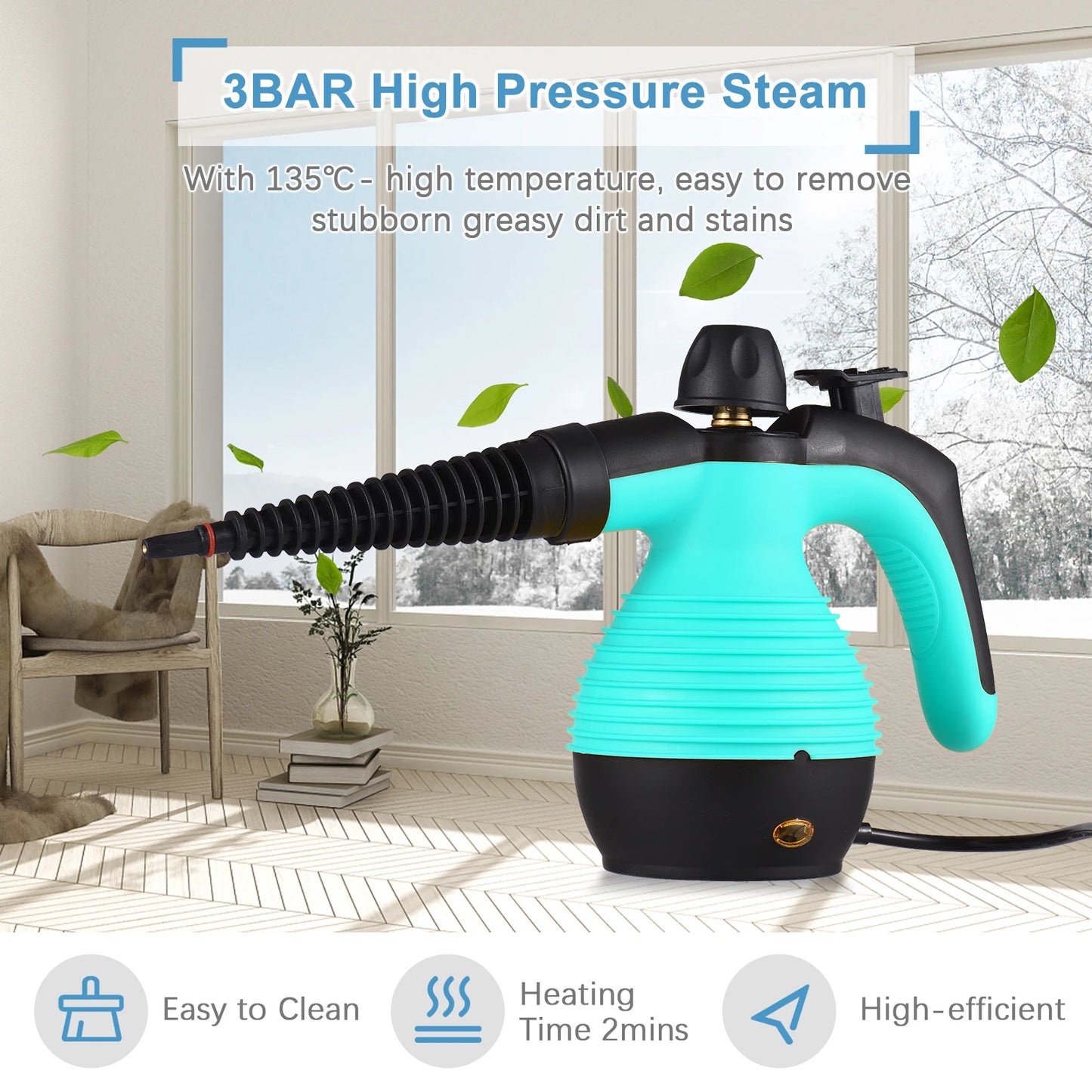 Romellar NEW Portable Handheld Steam Cleaner 1050W Multifunctional