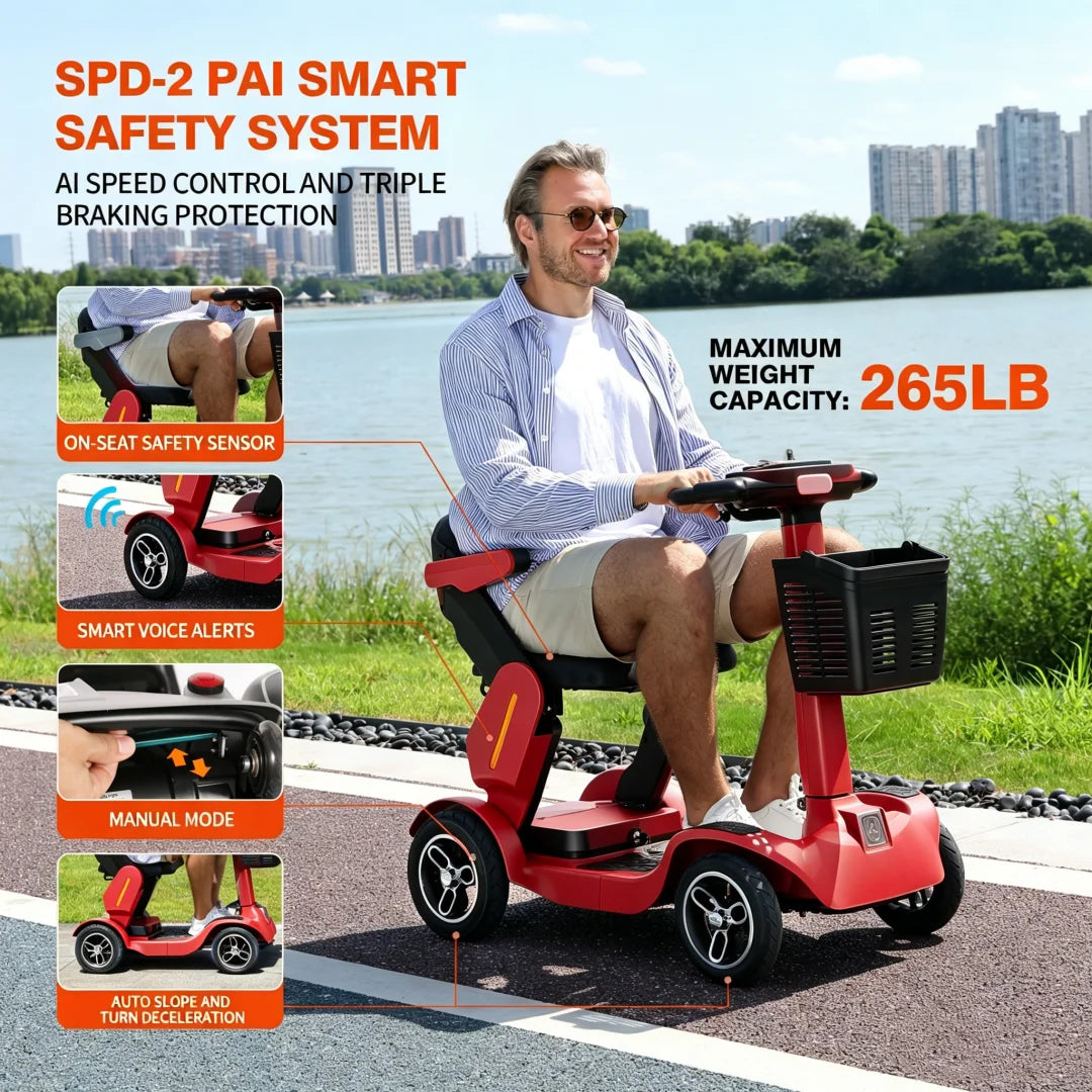 Red Spd-2 Mobility Scooter For Adults And Seniors