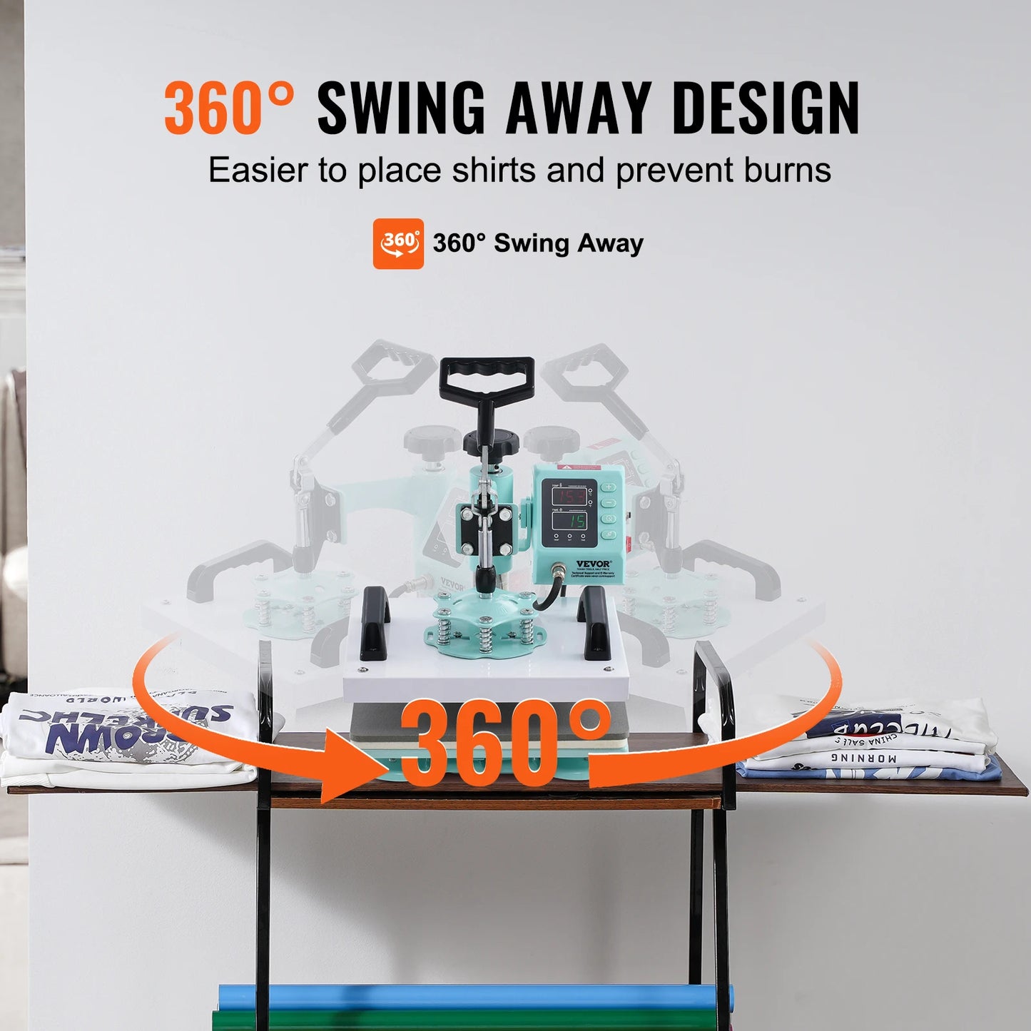 VEVOR Heat Press 12x10" 360°Swing Away
