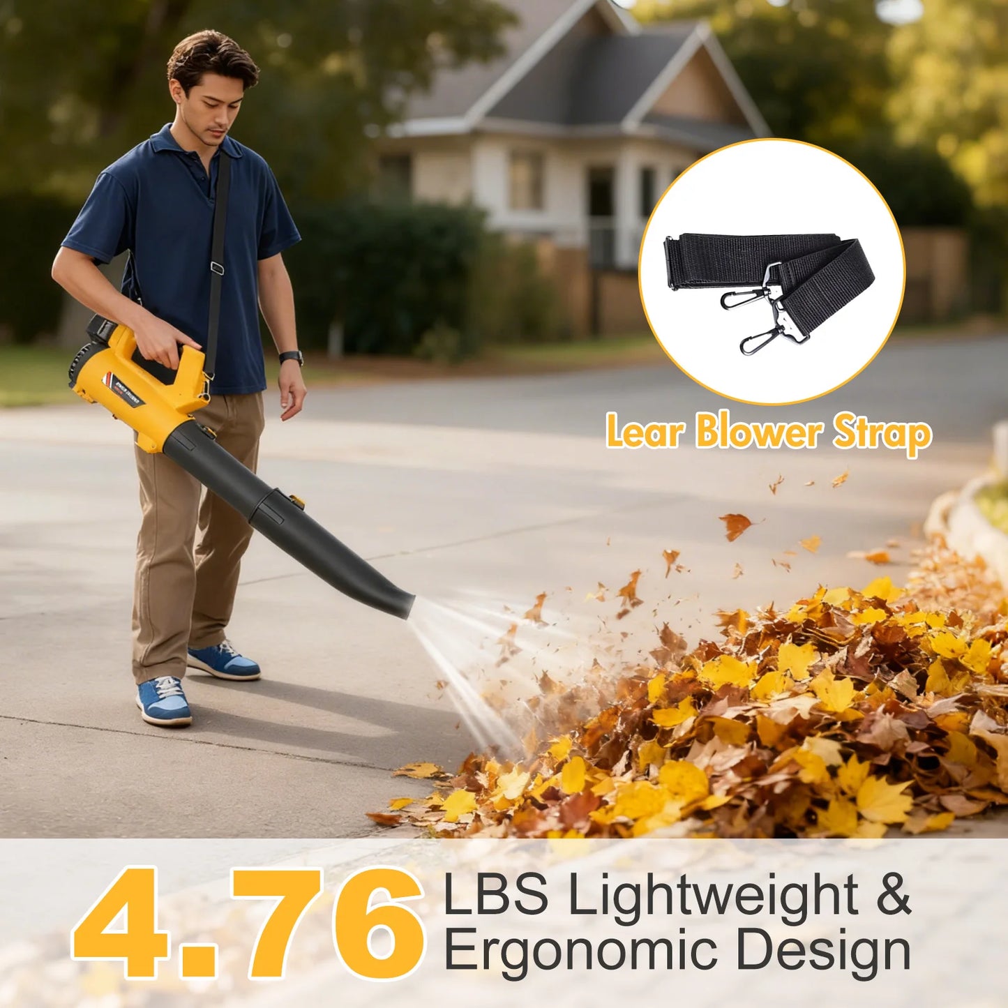 21V Cordless Leaf Blower Electric Air Blower