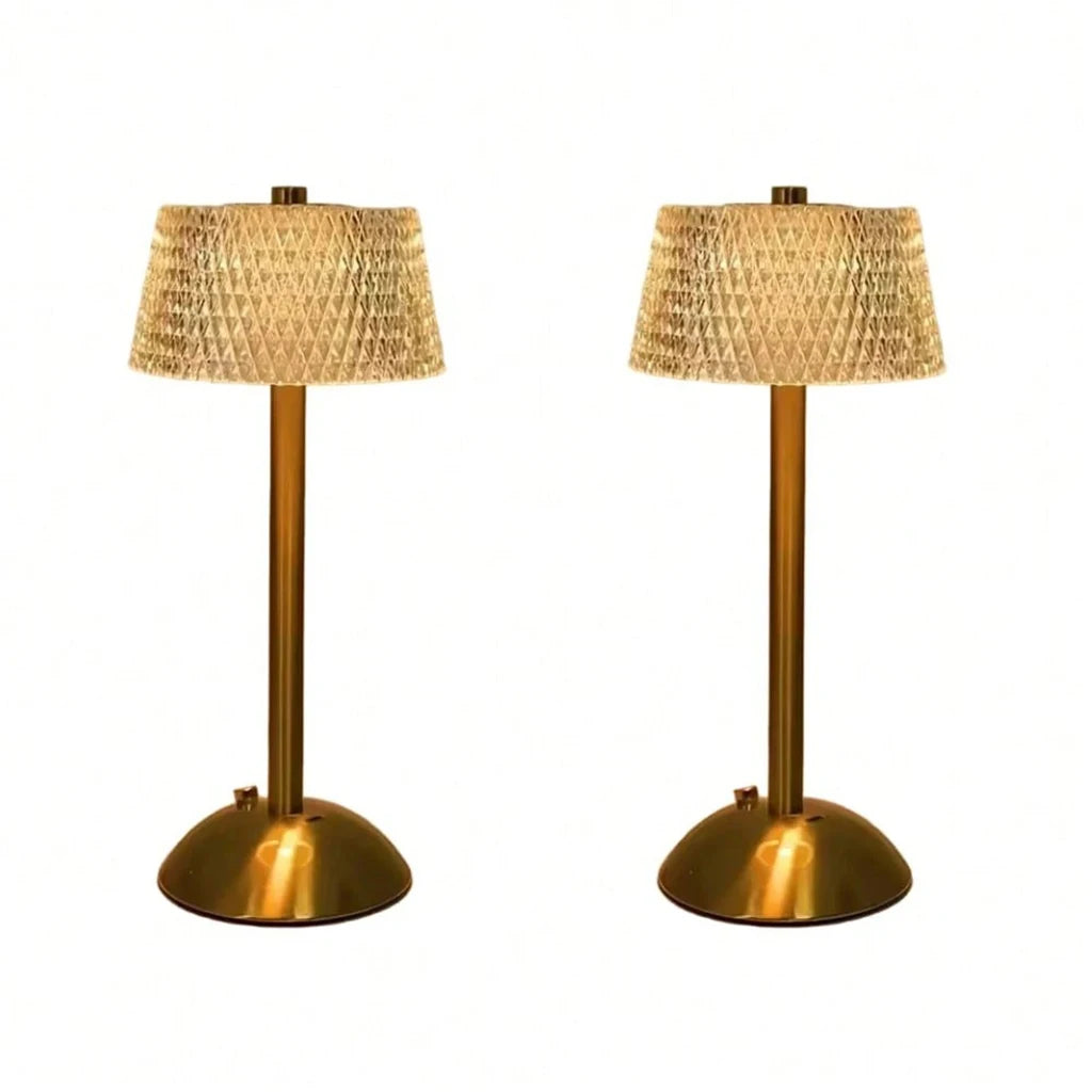 1/2 pcs Rechargeable Crystal Table Lamp with Touch Dimmable