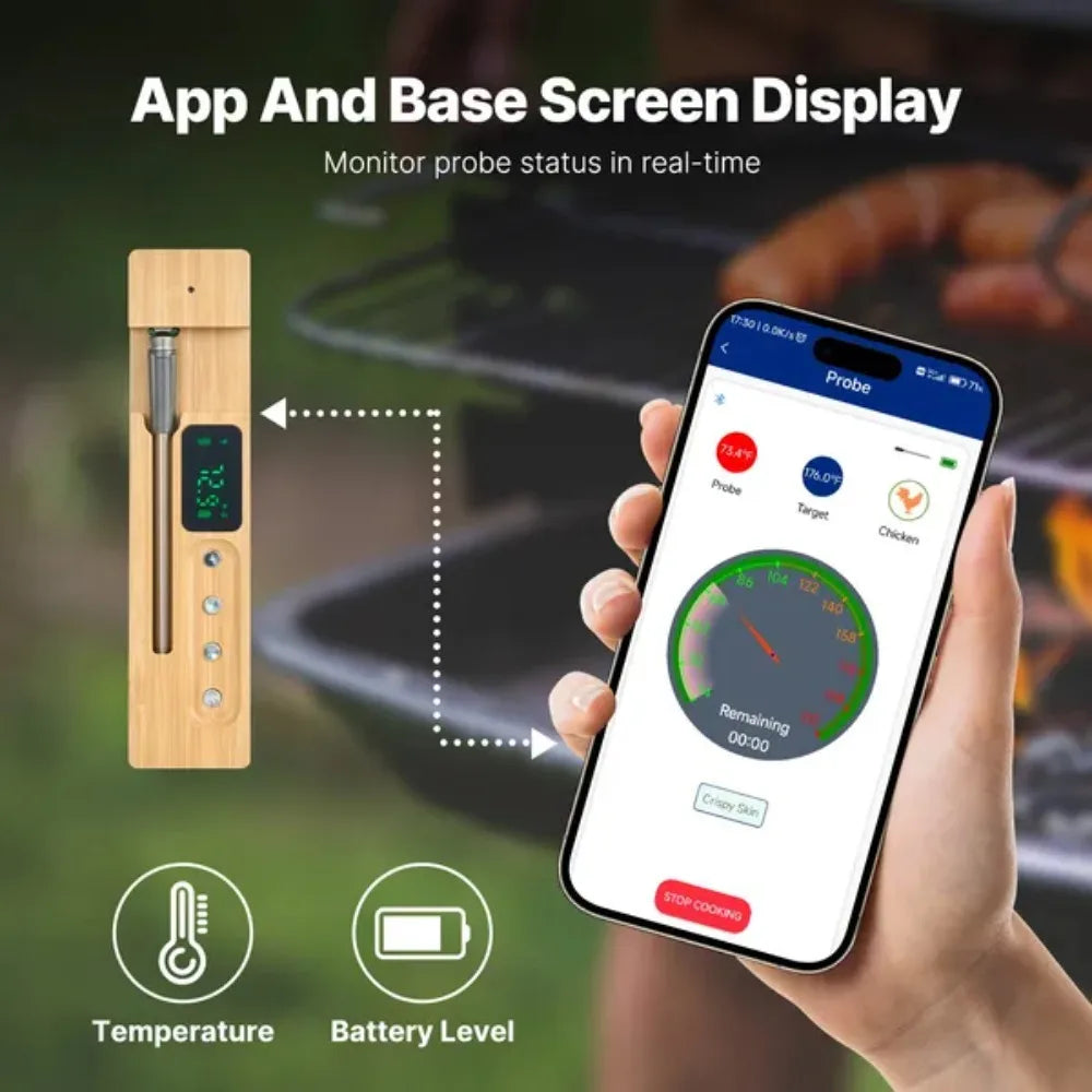 Wire Meat Thermometer Bluetooth Meat Probe