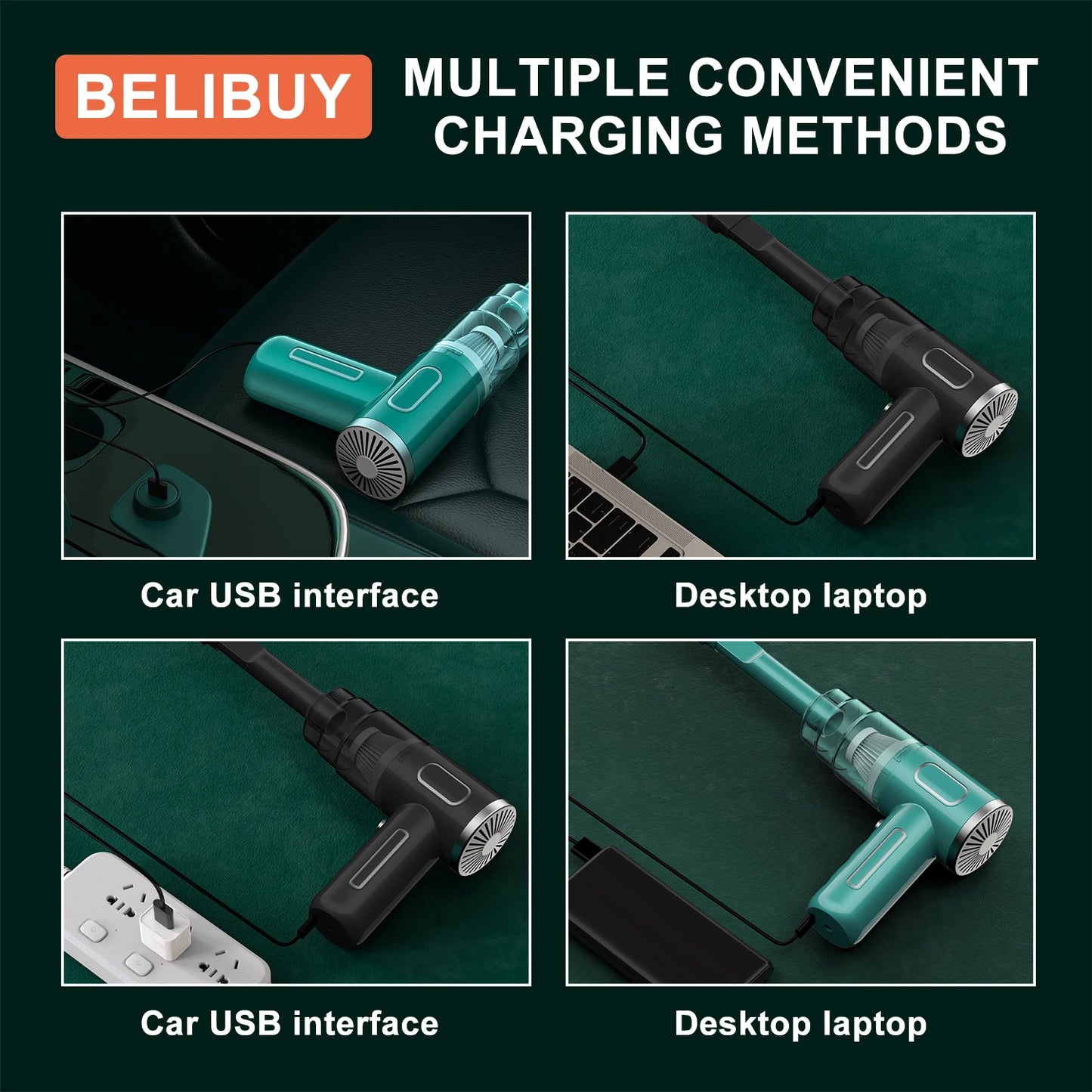 BELIBUY Wireless Handheld Car Vacuum Cleaner