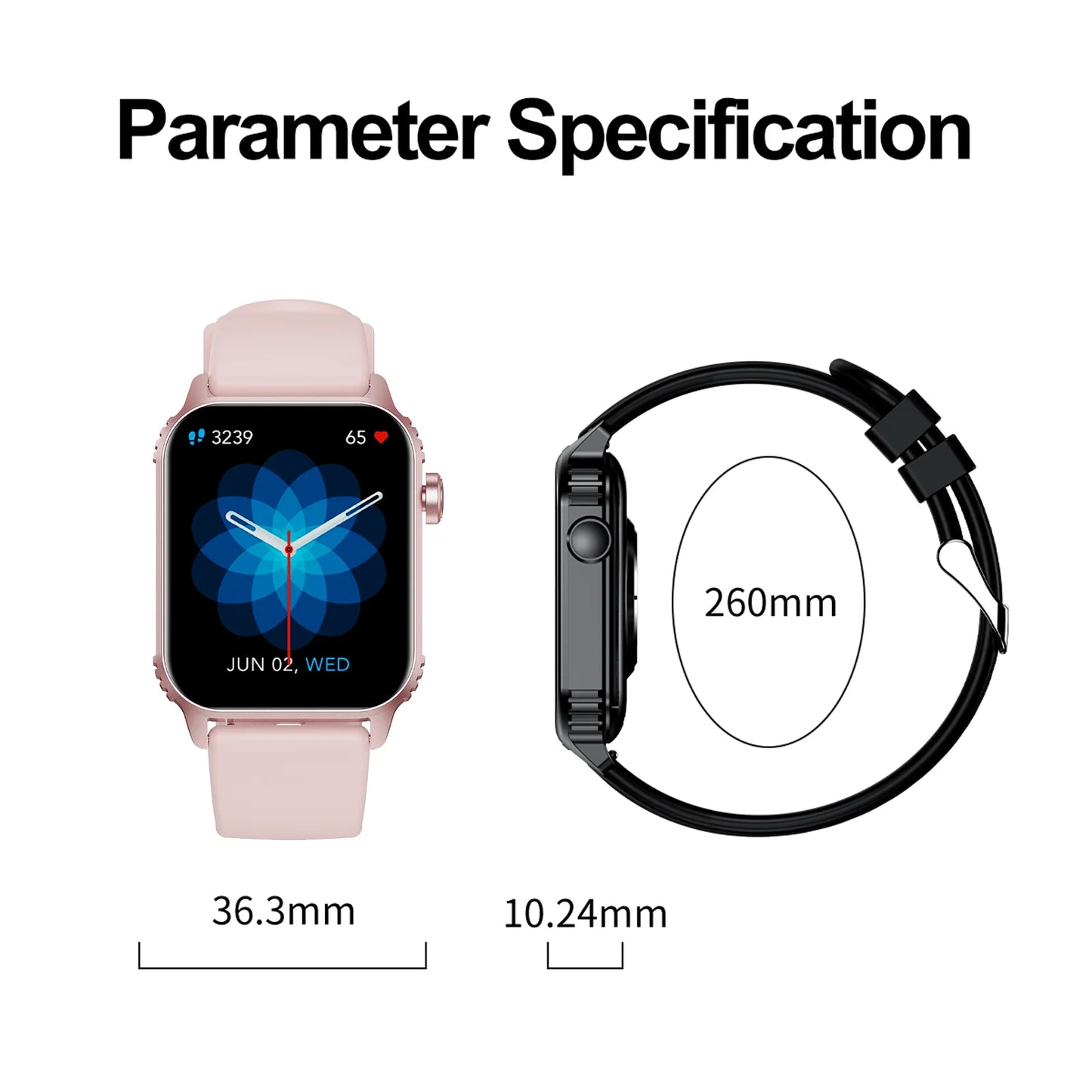 Nerunsa TG08 Smart Watch, 1.85"Smartwatch