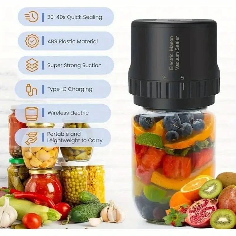Electric Mason Jar Vacuum Sealer Kit - Automatic Vacuum Sealer