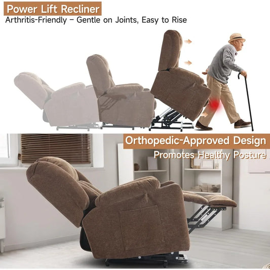 Power Lift Recliner Chair for Seniors, Lift Chair Recliners with Massage & Heat