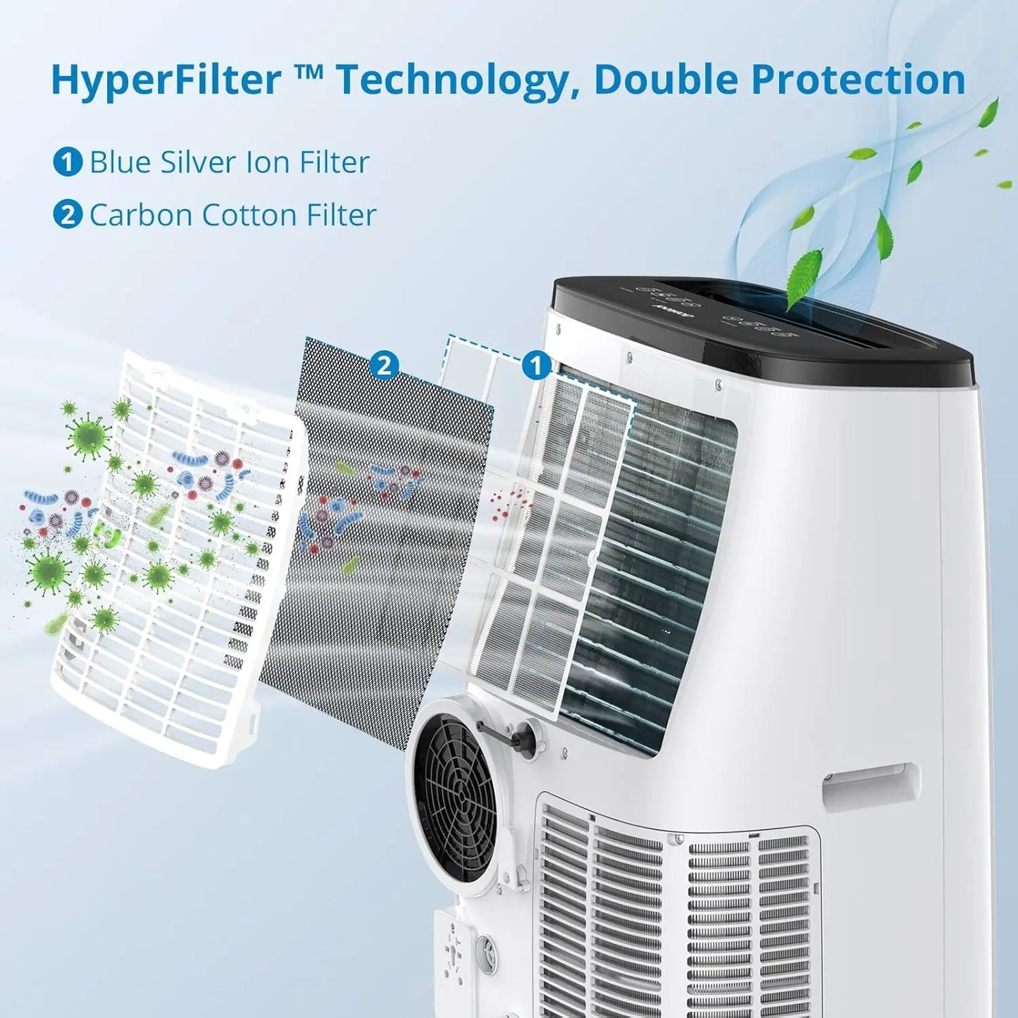 14000 BTU Portable Air Conditioner, 3 In 1 AC Unit with Fan