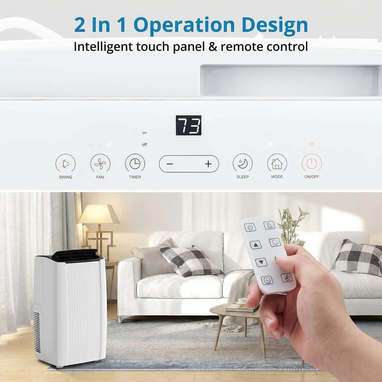 14000 BTU Portable Air Conditioner, 3 In 1 AC Unit with Fan