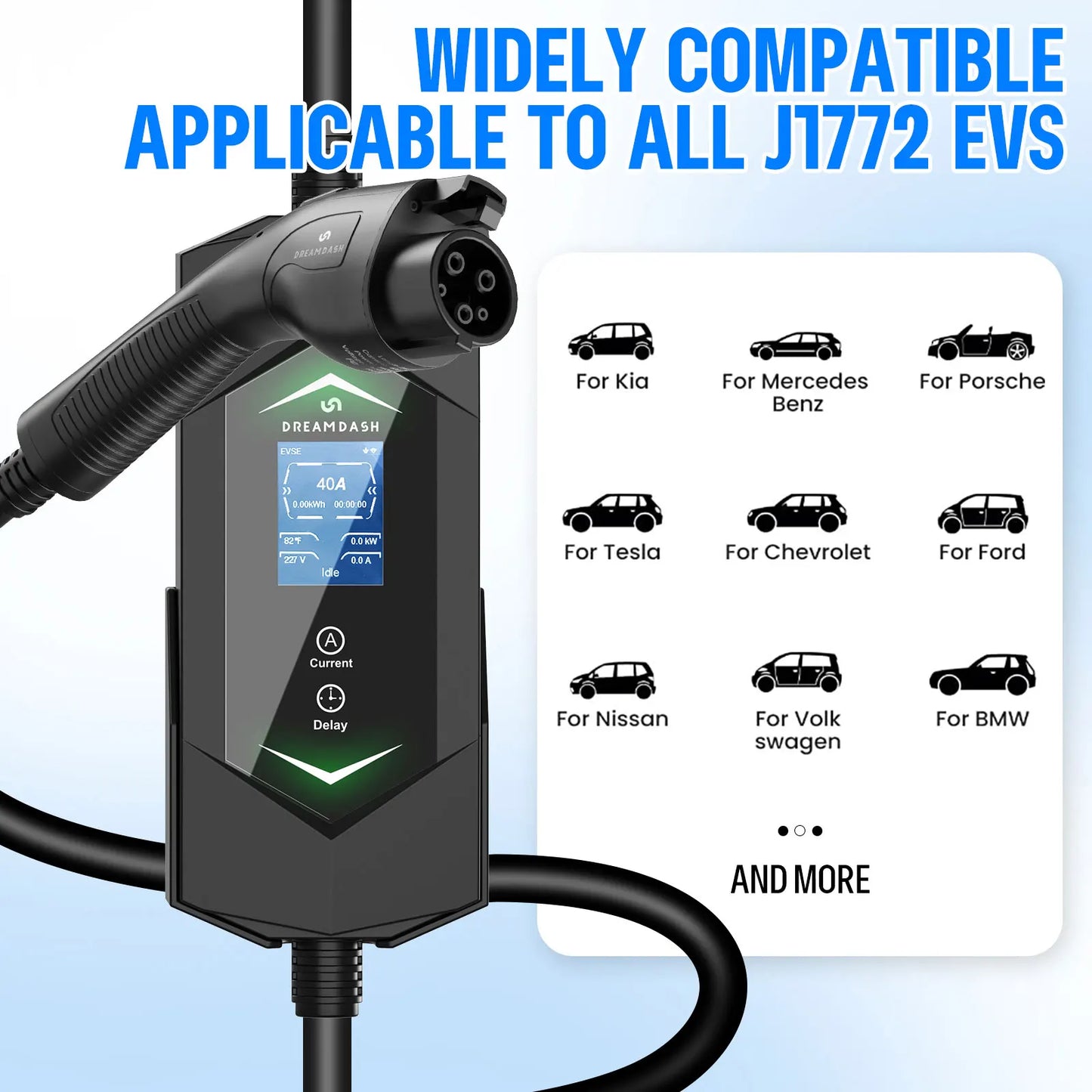 Dreamdash  Level 2 EV Charger SAE J1772 EVs 25ft