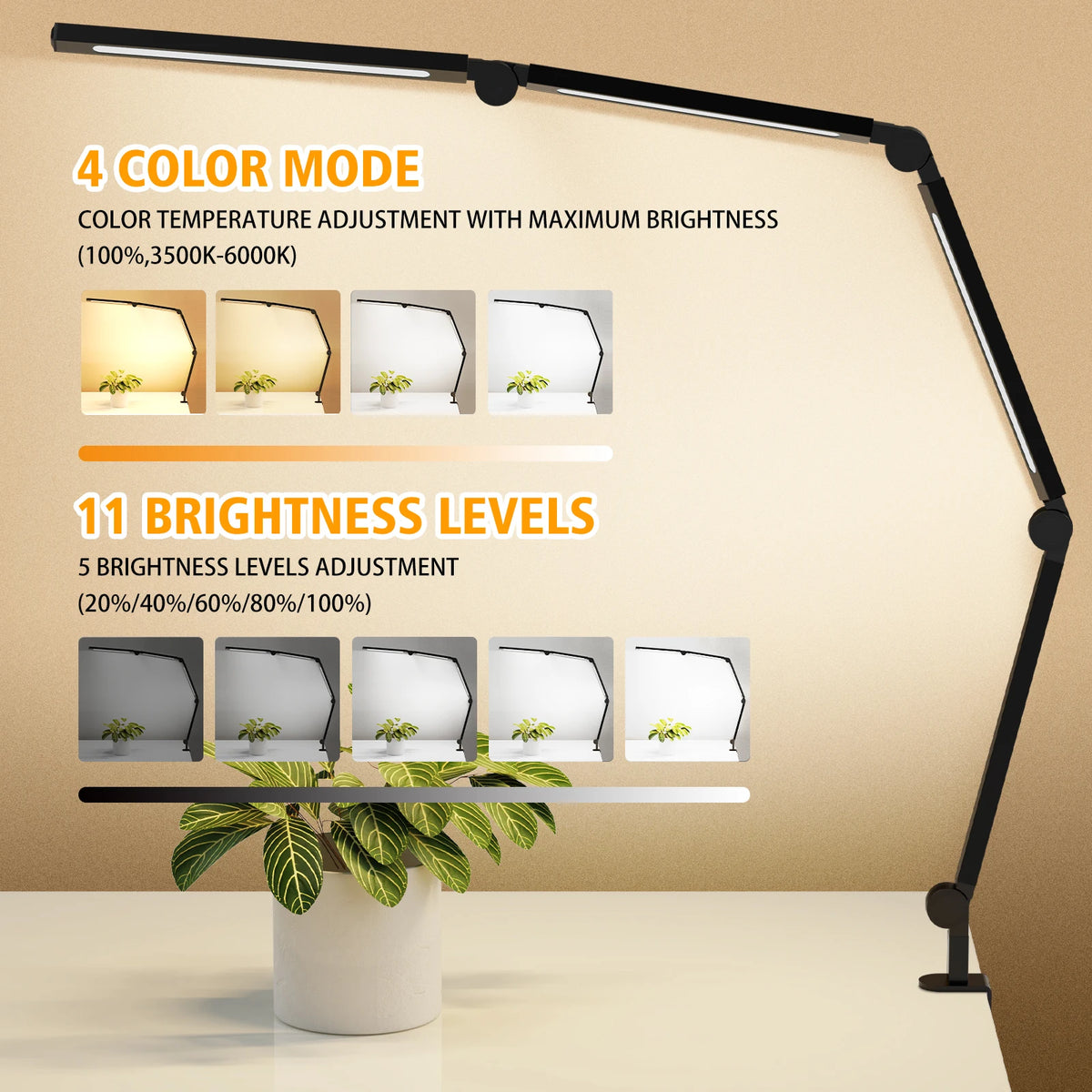 AILBTON Ultra Bright LED Clamp Desk Lamp
