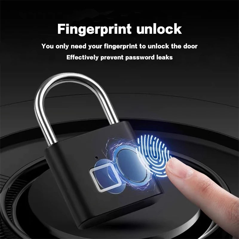 P2 fingerprint padlock, built-in rechargeable battery