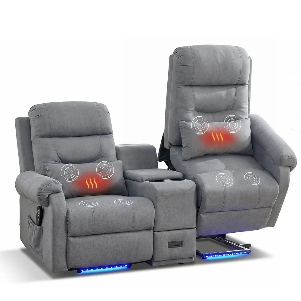 Dual Power Lift Recliner Loveseat for Seniors