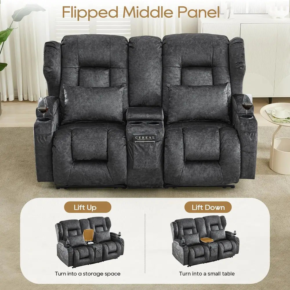 Leather Living Room Furniture Set Reclining Sofa Set Loveseat
