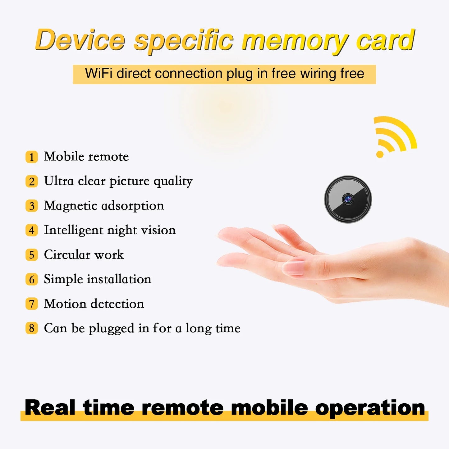 R9  Only 0.9" Smart Mini Webcam, Two-Way Voice Call
