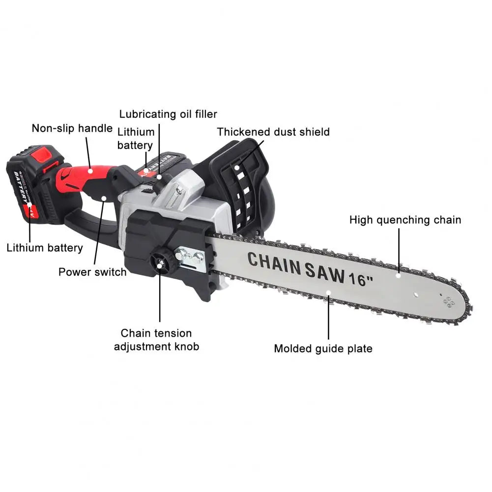 Micborve 16 Inch Cordless Chainsaw Brushless Motor