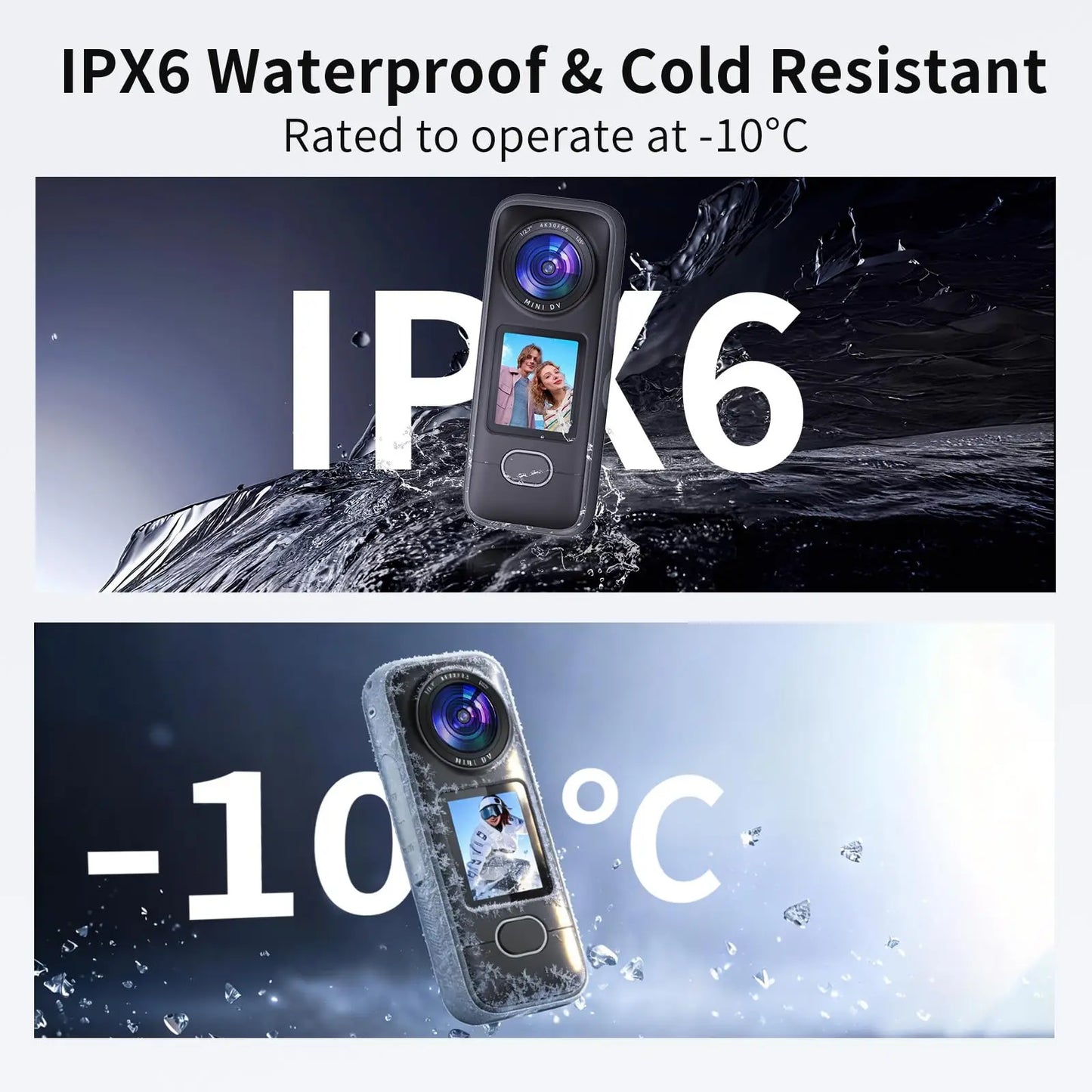 ZAKOTU 4K Action Camera Wi-Fi IPX6 Waterproof