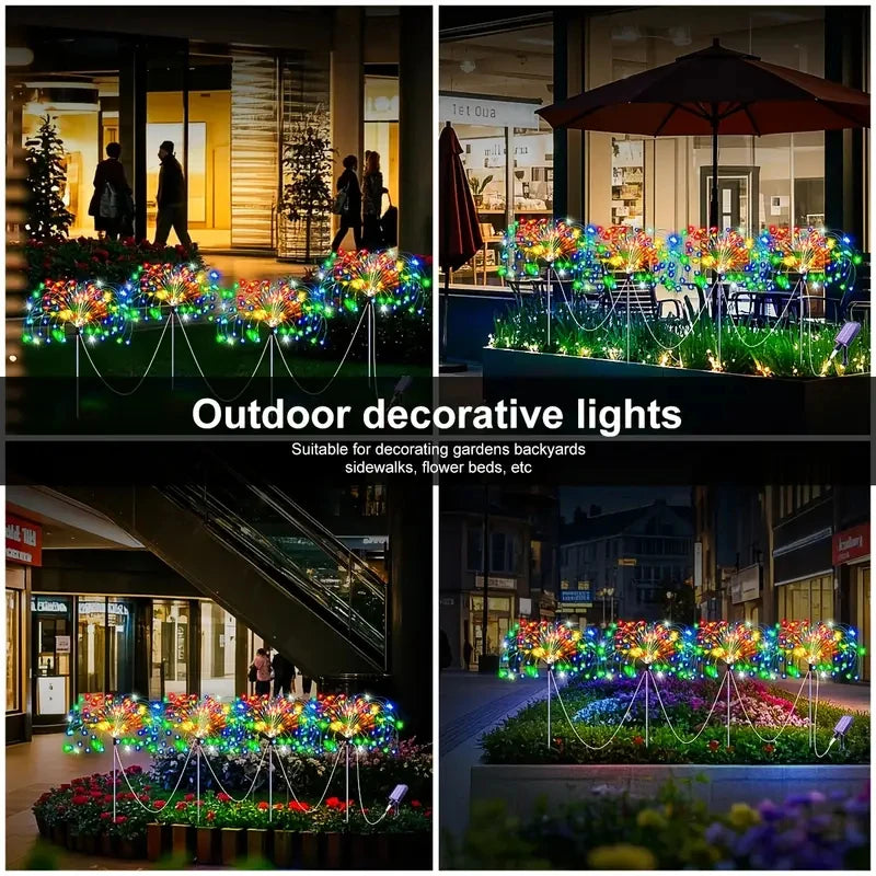 A-Convey Solar LED Fireworks Lights 8 Lighting Modes