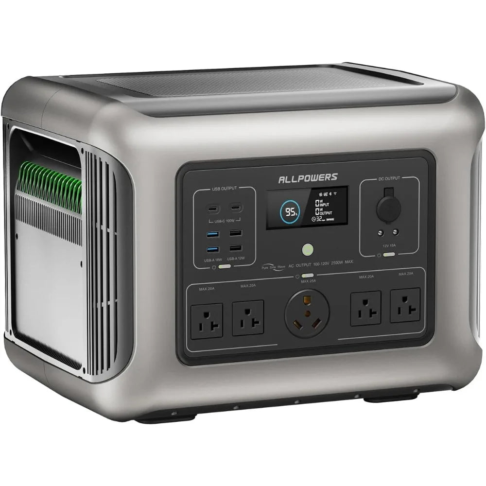 Portable Power Station with 5 2500W AC Power Sockets