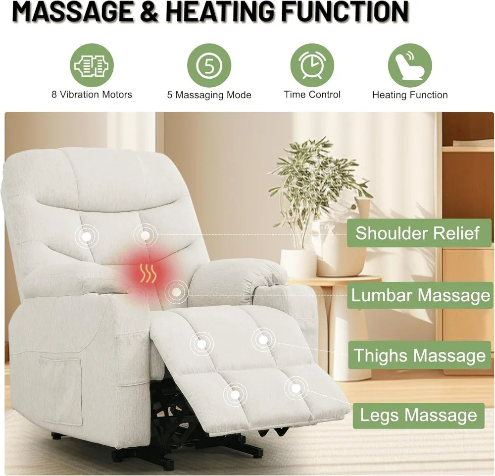 Power Lift Recliner Chair with Massage & Heating