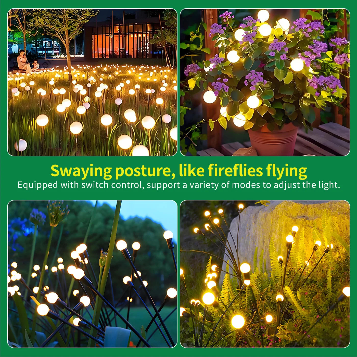 8-Head Solar Firefly Lights LED Solar Outdoor Decorative