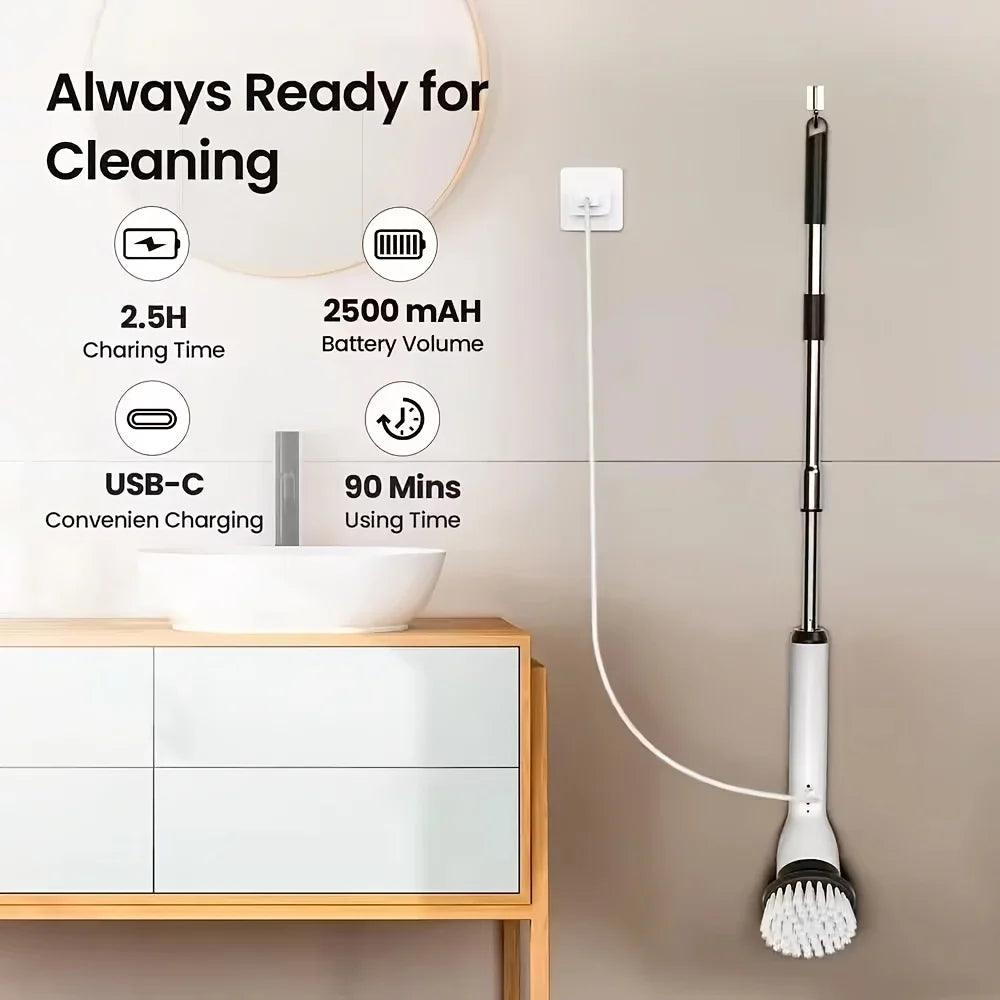 DIAMRI 9-in-1 USB Rechargeable Electric Cleaning Brush