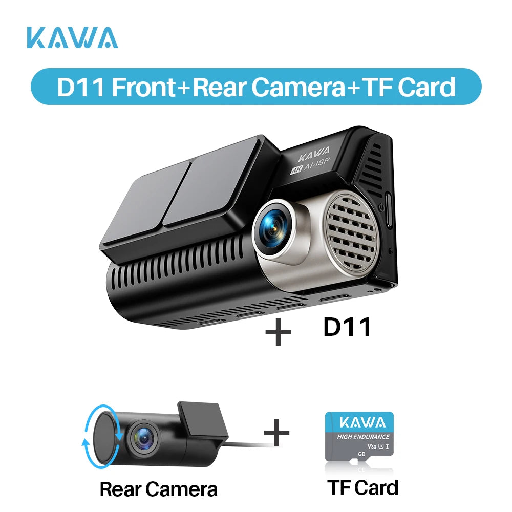 KAWA D11 Front and Rear Dash Cam 4K WiFi