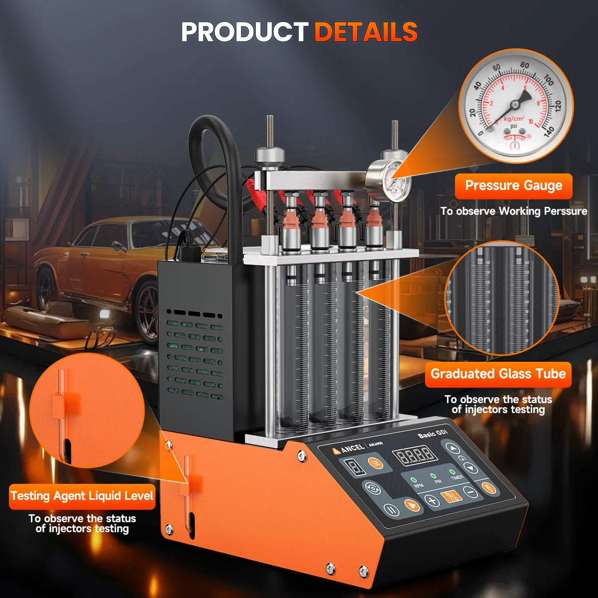 ANCEL ANJ400 GDI Fuel Injector Cleaner Tester Machine