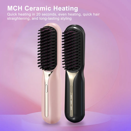 Hailicare Electric Hair Brush, Cordless Hair Straightener Brush